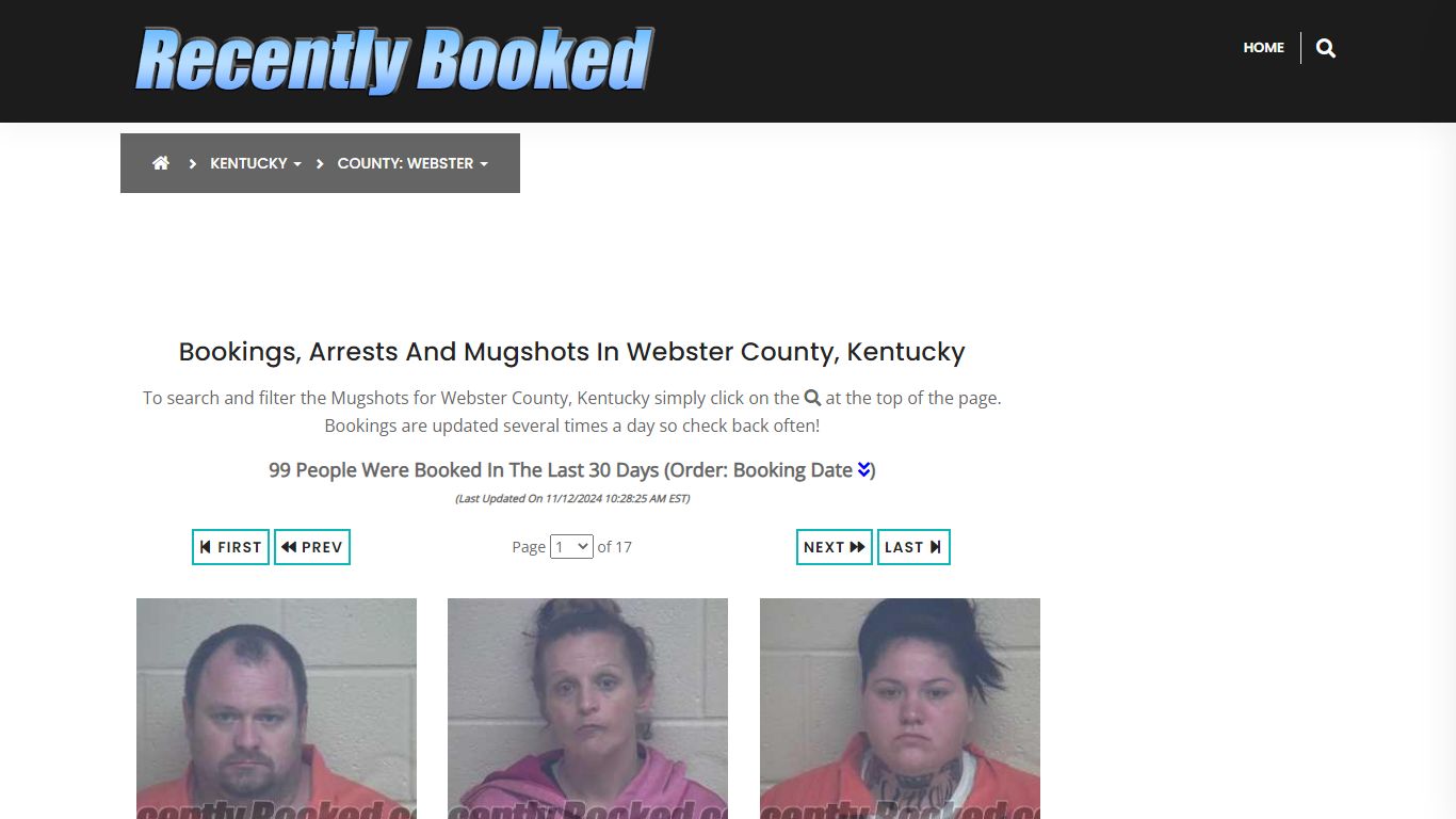 Bookings, Arrests and Mugshots in Webster County, Kentucky