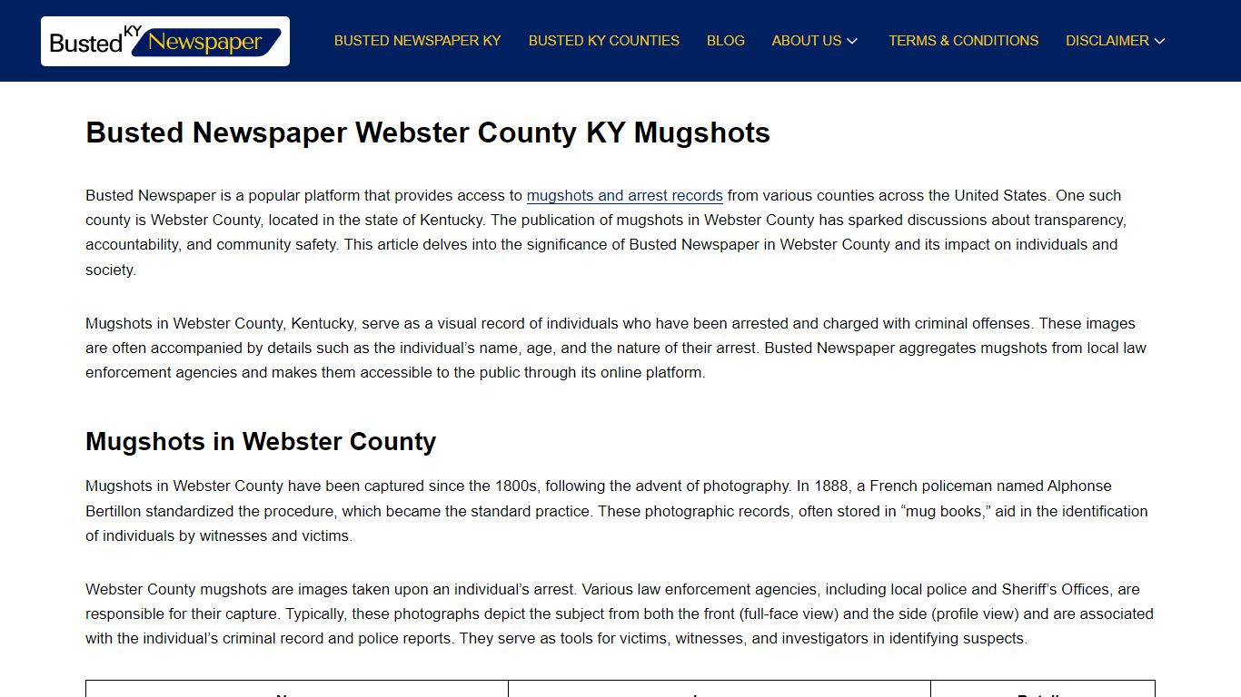 Busted Newspaper Webster County KY Mugshots